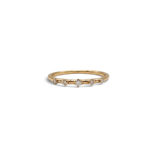 Moissanite Gold Five-Stone Band Ring