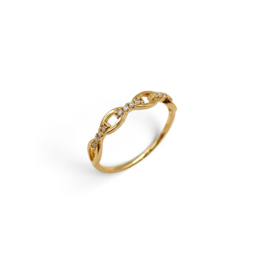 Moissanite Gold Modern Band Ring