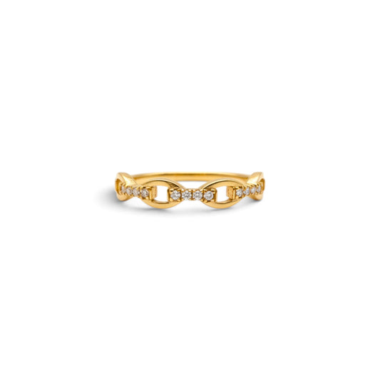 Moissanite Gold Modern Band Ring