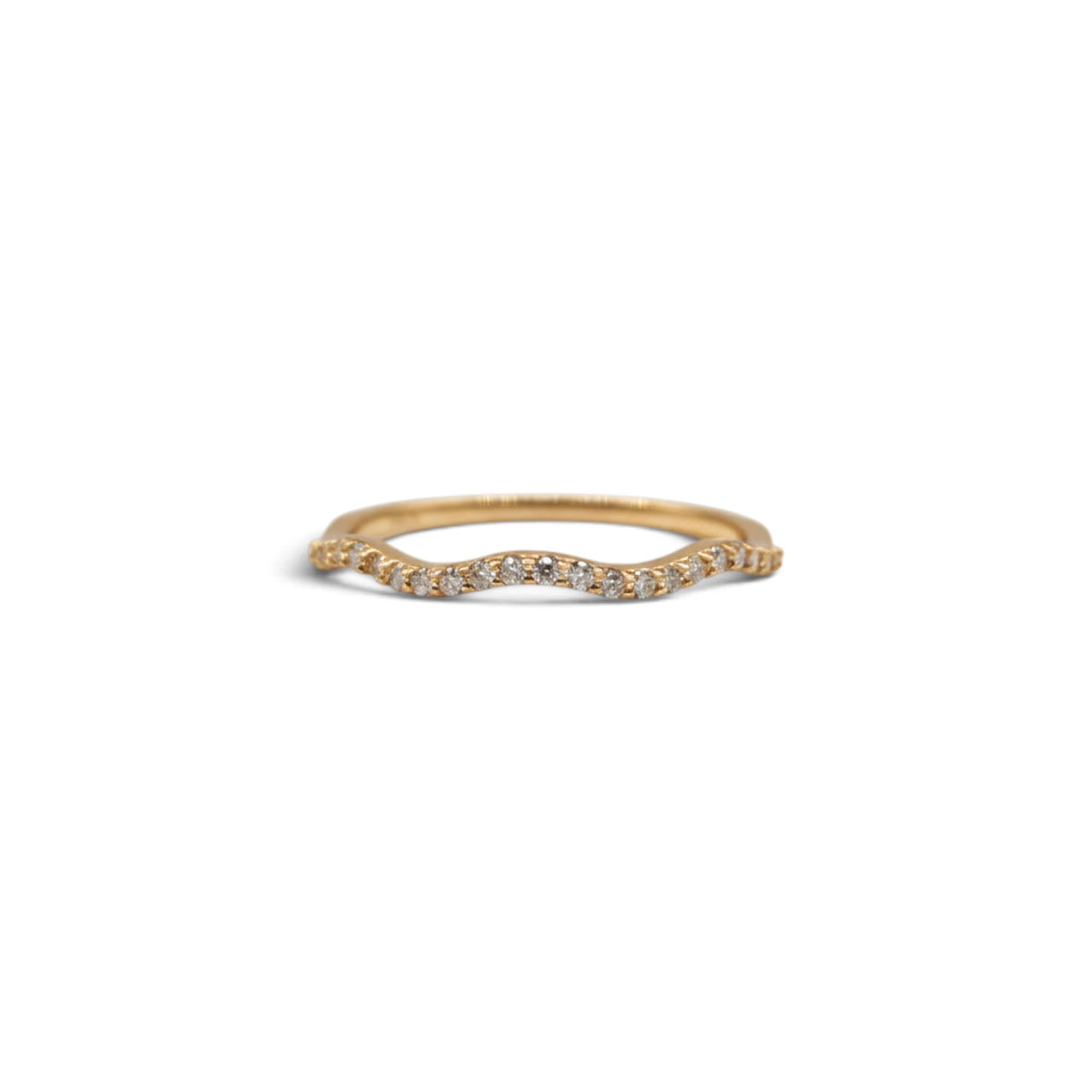 Moissanite Gold Wave Band Ring