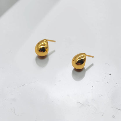 Modern Geometric Bean Stud Earrings