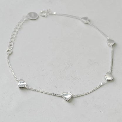 Elegant Heart Charm Bracelet