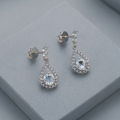 Moissanite Pear-Shaped Teardrop Stud Earrings