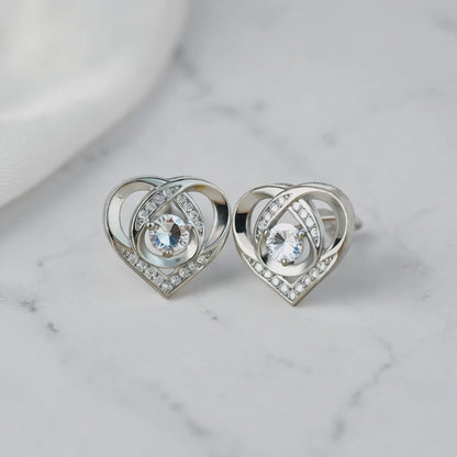 Moissanite Dancing Heart Stud Earrings