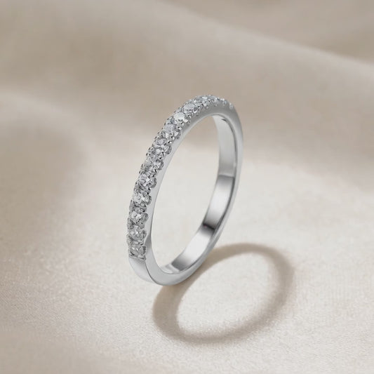 Moissanite Minimal Pavé Ring