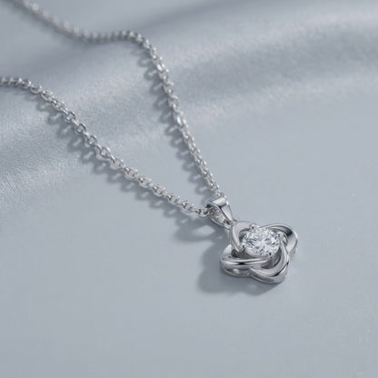 Moissanite Abstract Clover Twist Pendant Necklace