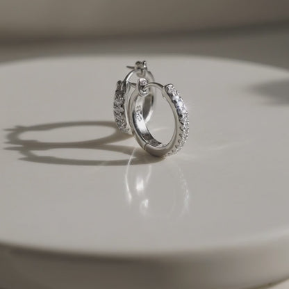 Moissanite Classic Pavé Hoop Earrings