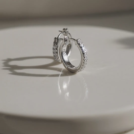 Moissanite Classic Pavé Hoop Earrings