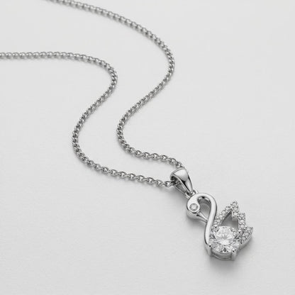 Moissanite Swan Pendant Necklace