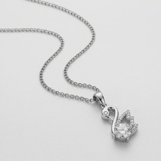 Moissanite Swan Pendant Necklace