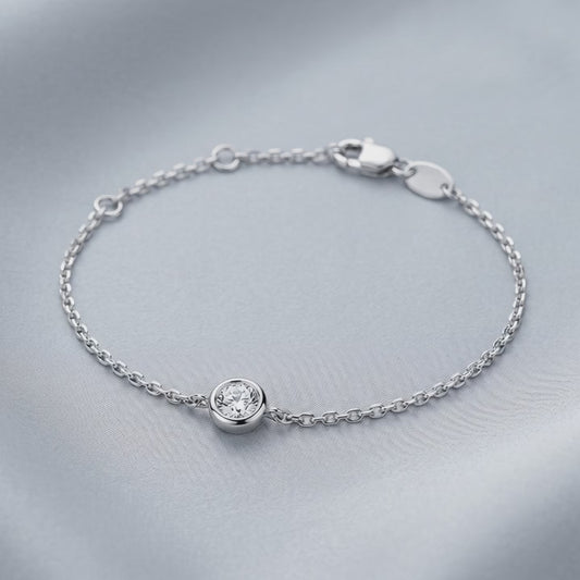 Moissanite Minimal Bubble Bracelet