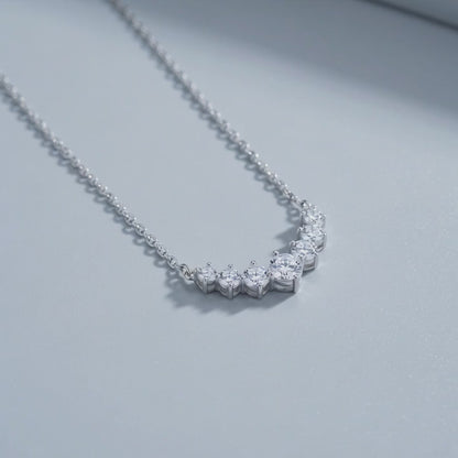 Moissanite Smile Curve Classic Link Pendant Necklace