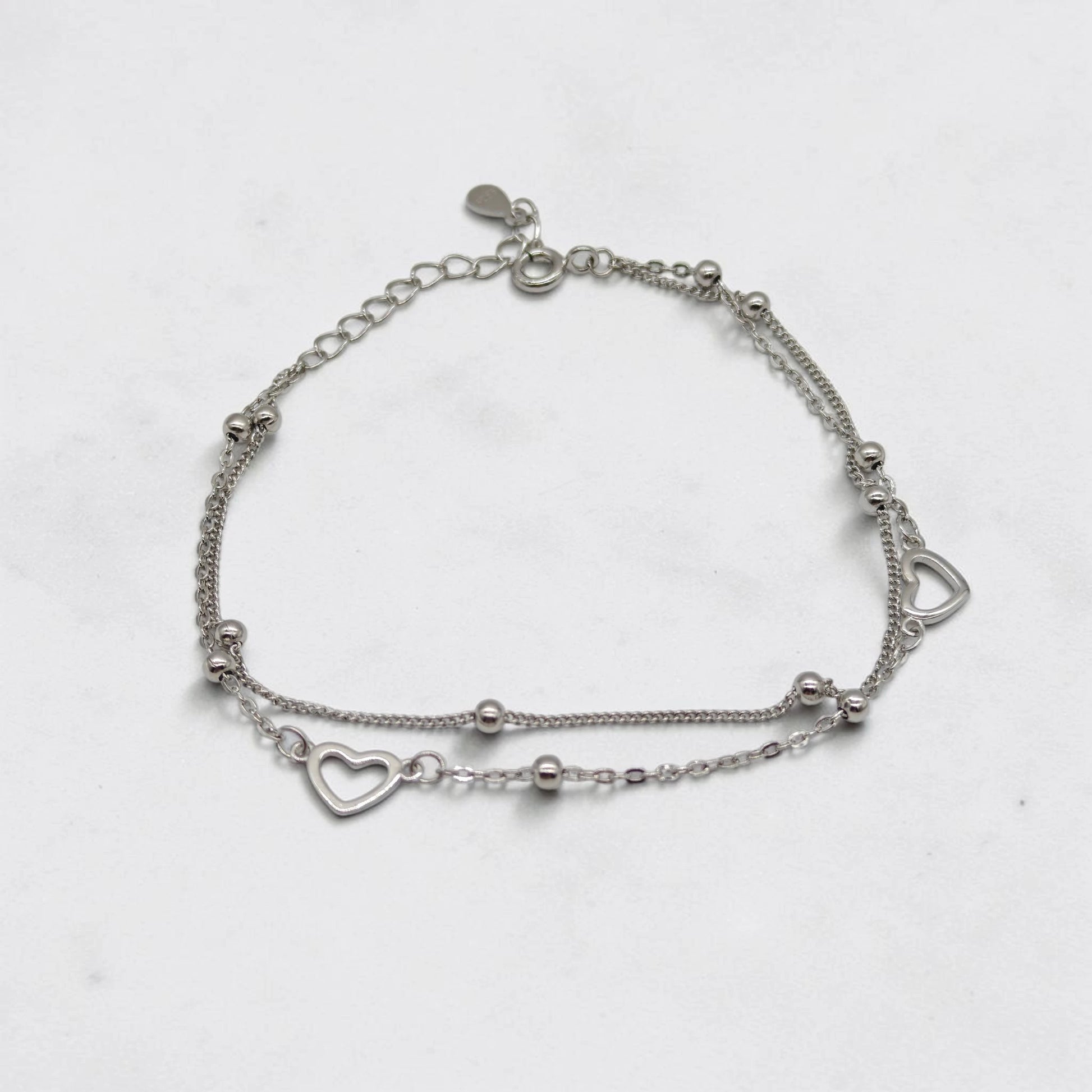 Elegant Double Layer Heart Bracelet