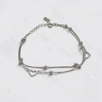 Elegant Double Layer Heart Bracelet